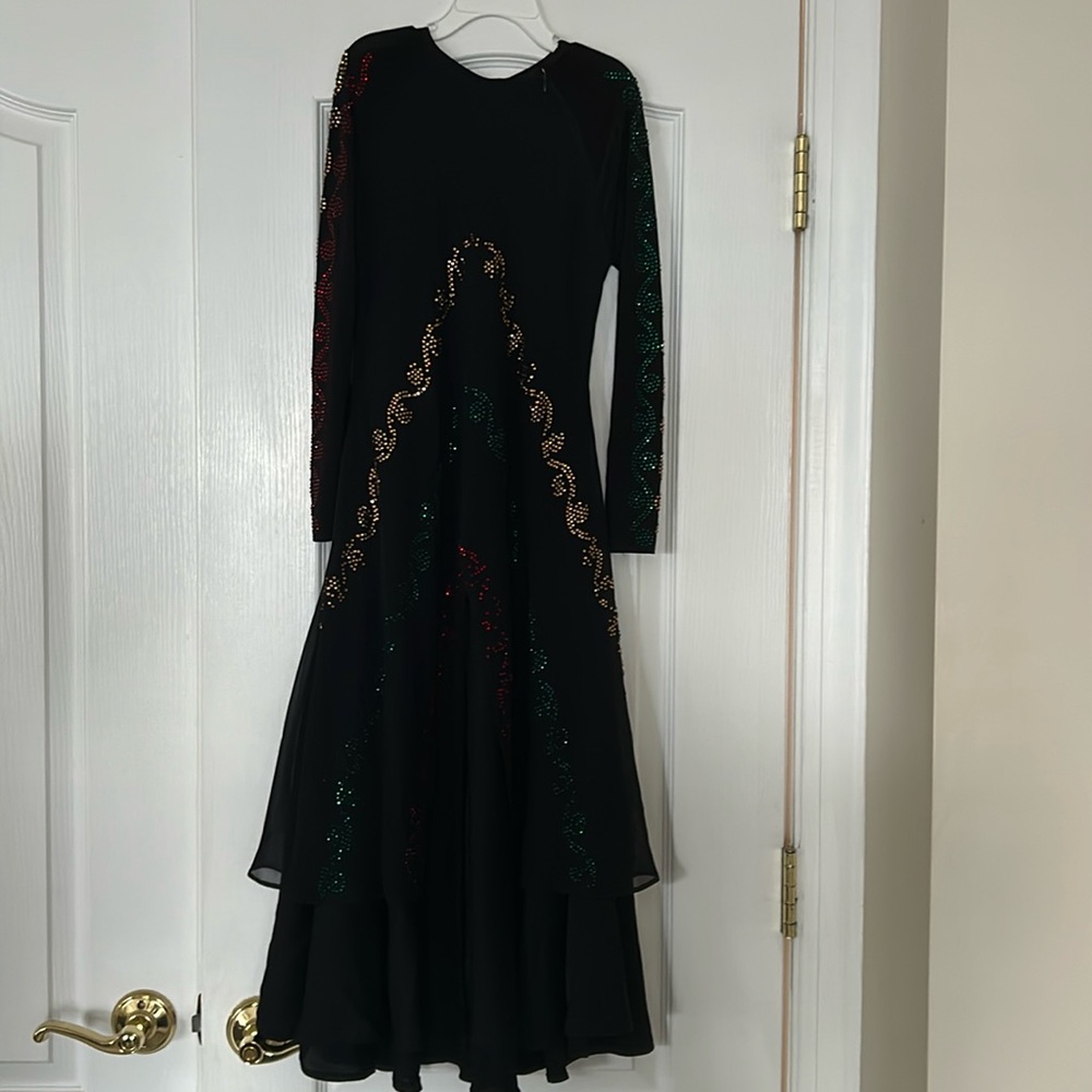 Long Embellished Black Abaya Girls Kaftan Size 40
